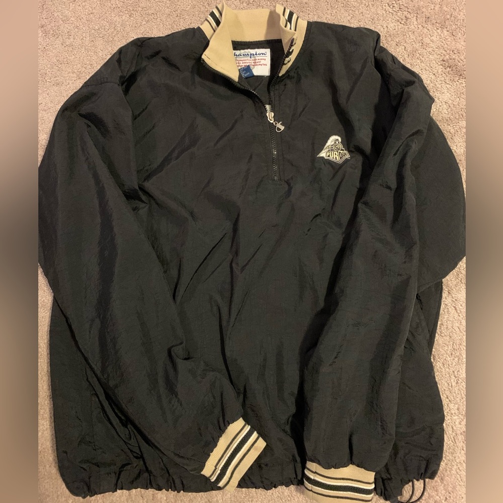 Purdue Boilermakers Jacket Windbreaker Quarter Zip Black XL Men’s